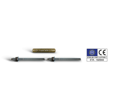 V Bossong chemical capsule and threaded rods for capsule with nut and washer